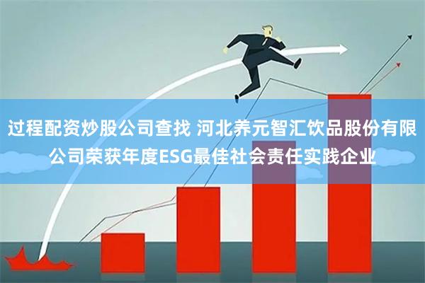 过程配资炒股公司查找 河北养元智汇饮品股份有限公司荣获年度ESG最佳社会责任实践企业