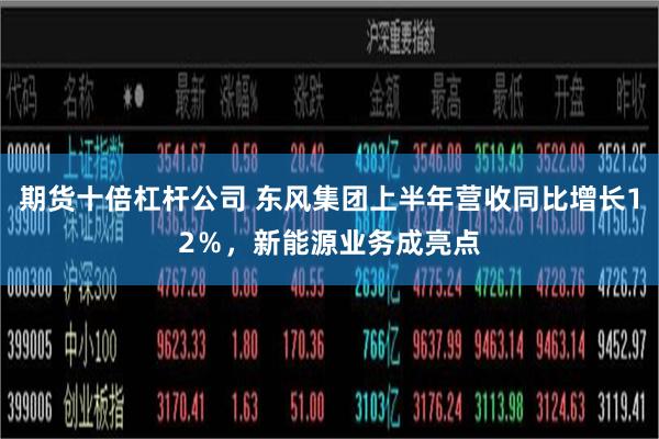 期货十倍杠杆公司 东风集团上半年营收同比增长12％，新能源业务成亮点