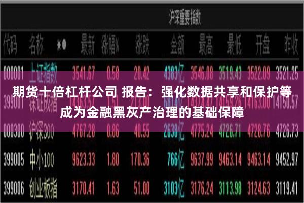 期货十倍杠杆公司 报告：强化数据共享和保护等成为金融黑灰产治理的基础保障